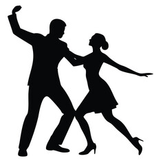 Dancing Couple  Vector art icon on white background