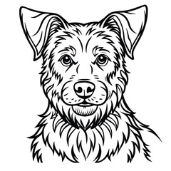 dog line art on white background