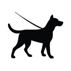 dog silhouette with his lead