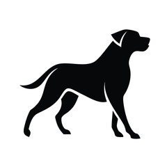 dog, illustration, black and white, graphic design, logo, minimalist, silhouette, vector art