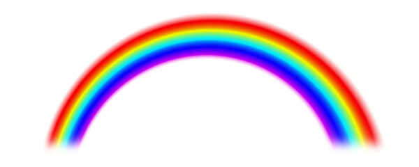 Realistic arc rainbow spectrum illustration with colorful transparent wave in sky background showing abstract bright vibrant red blue yellow green orange fantasy summer weather light curve effect