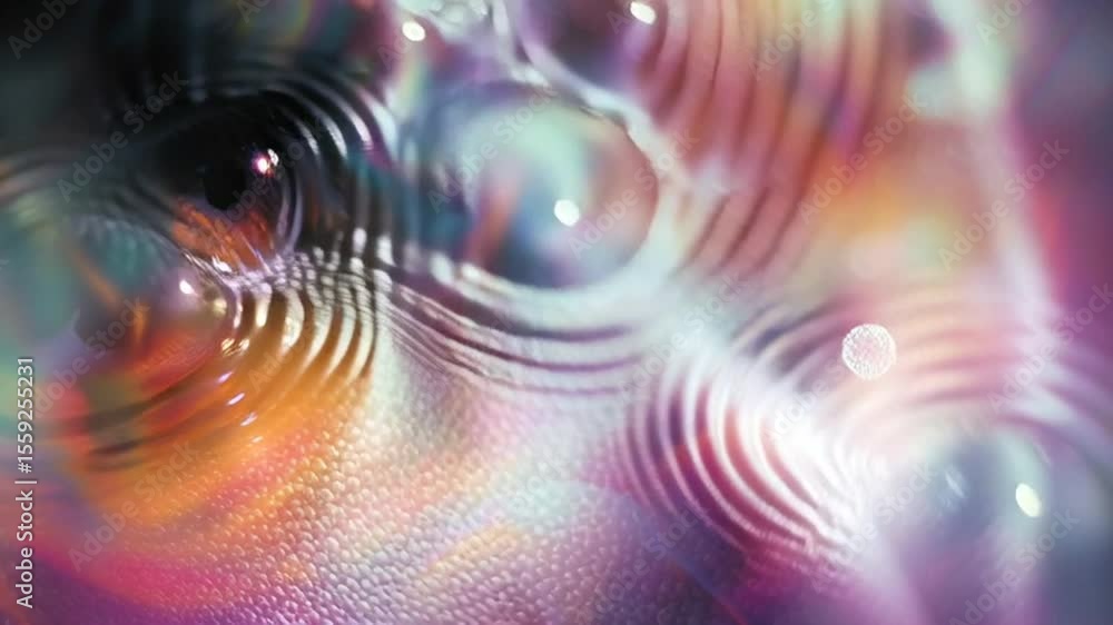 Poster exploring the intricate beauty of a colorful water surface interaction generative ai