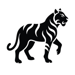 tiger silhouette  art on isolated background