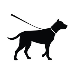 dog silhouette with his lead