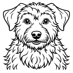 dog line art on white background