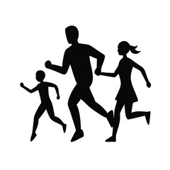 Family Fun Run Silhouette