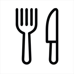 icon fork and knife sign on white background