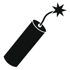 Lit Dynamite Stick Icon Explosive Power and Energy Symbol