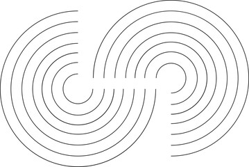 Circular graphic drawing in lines