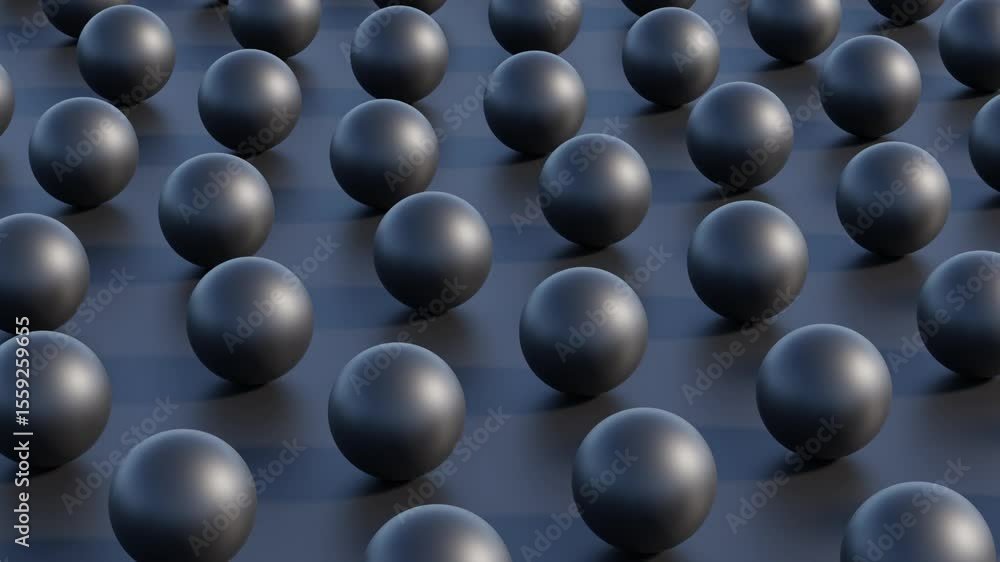 Poster dark black 3d abstract background featuring perfectly aligned sphere shapes in uniform rows – seamle