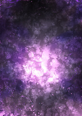 手描き素材　紫のダークでキラキラ怪しく輝く綺麗な　抽象背景イラスト