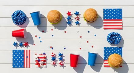 Patriotic 4th of July Picnic Burgers, Stars, and Stripes