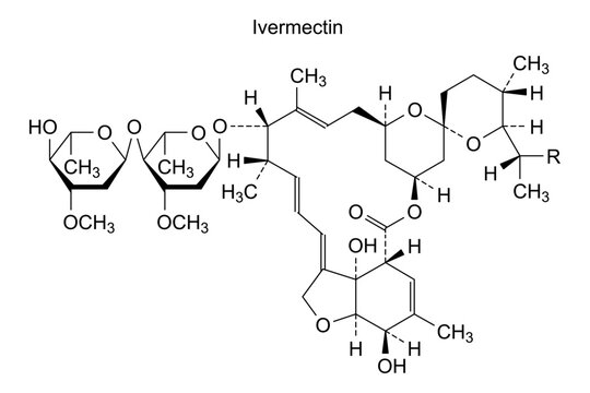 Chemical structure of ivermectin, drug substance