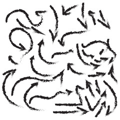 Blue Bold brush drawn arrows. Set of Blue Hand drawn vector arrows doodle. Hand drawn blue grunge bent arrow pointing upwards, bold brush stroke. Blue hand drawn brush arrow icon vector set