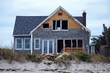 Far Rockaway in New York City, NY, suffered destroyed homes as a result of Hurricane Sandy, which occurred on October