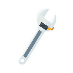Adjustable Wrench: A single, meticulously rendered adjustable wrench. Perfect for various construction and maintenance tasks, emphasizing precision and reliability.