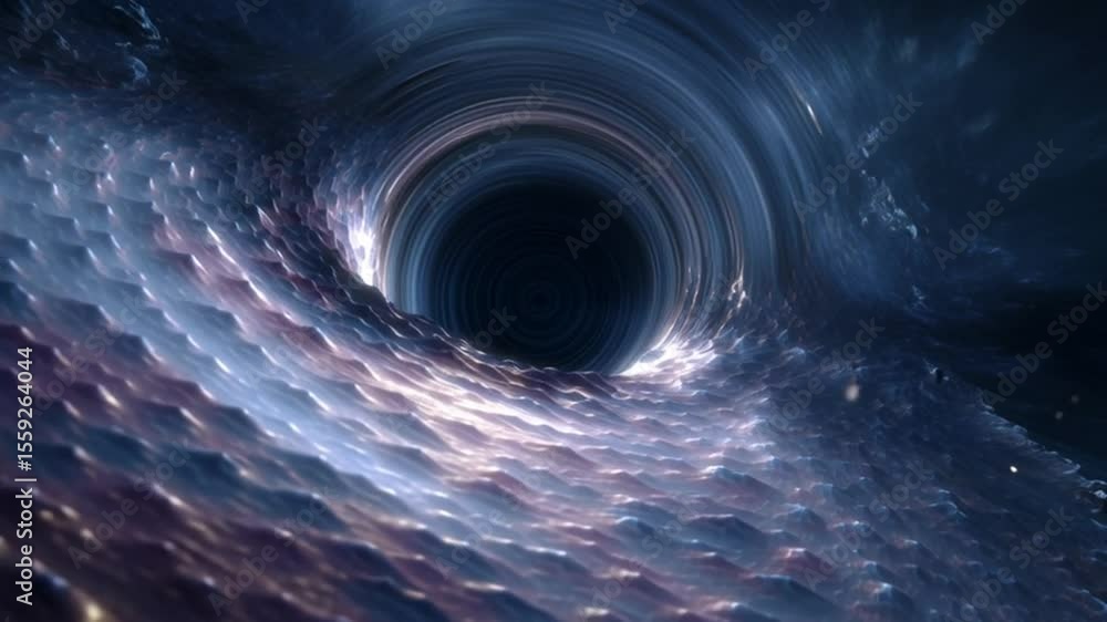 Poster cosmic vortex swirling with light and shadow in deep space generative ai