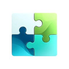 Interlocking Puzzle: Four pieces fit together flawlessly, creating a harmonious whole that symbolizes unity, cooperation, and interconnectedness, representing teamwork, puzzle, solution and concept.