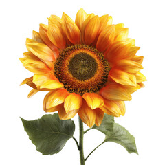Obraz premium High-detail 3D render of a sunflower isolated on transparent background .