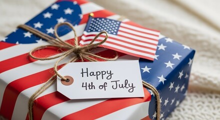 Obraz premium Patriotic Gift Box Celebrate Independence Day with this Festive Package