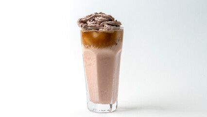 cold coffee with ice and cream