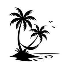 palm tree in beach vector