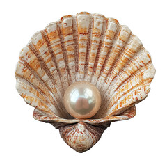 Shell with pearl: A lustrous pearl nestles gently within the intricate embrace of an open seashell. Its delicate form is a testament to the beauty and mystery of the ocean.