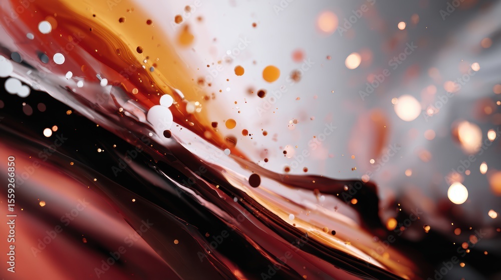 Aufkleber abstract fluid dynamics with floating particles in earth tones