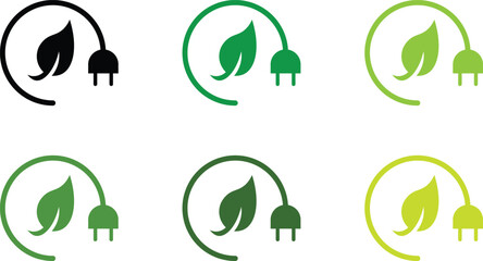 Eco Friendly Renewable Energy Icon – Green Power and Energy Saving Vector Illustration