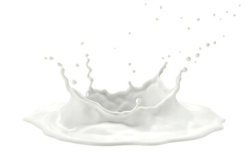   white milk wave splash with splatters and drops isolated on white background PNG ,AI GENERATED