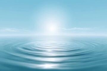 Fototapeta premium Tranquil ocean ripple under clear sky with soft sunlight reflection