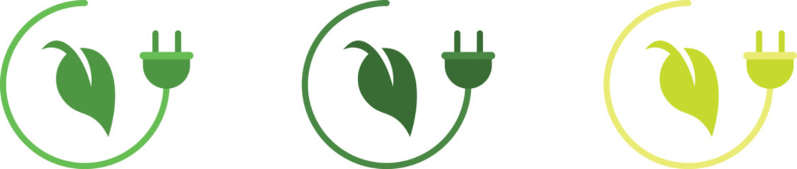 Eco Friendly Renewable Energy Icon – Green Power and Energy Saving Vector Illustration