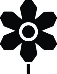 Silhouette flower simple design vector Illustrator