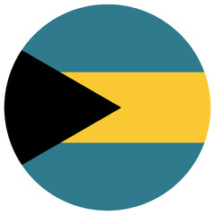 Flag of the Bahamas isolated within a circle with indents at the edges