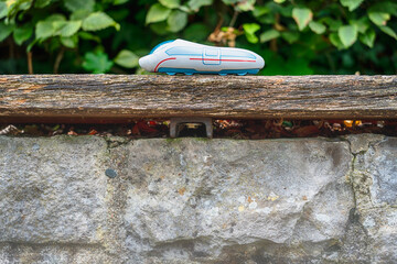 Obraz premium Toy - high-speed train on the way