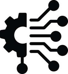 Silhouette Gear circuit technology integration vector Illustrator