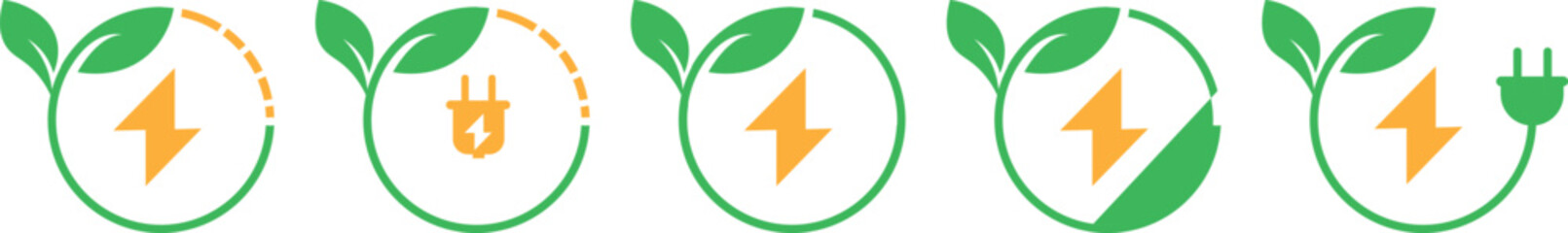 Eco Friendly Renewable Energy Icon – Green Power and Energy Saving Vector Illustration