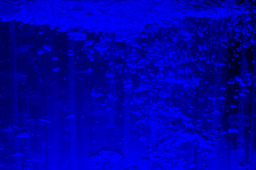 Blue liquid with air bubbles