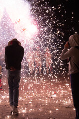 Spanish traditional fire festival Correfoc
