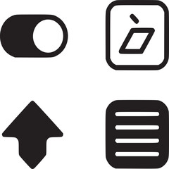 A visual representation of four distinct icons arranged symmetrically on a light gray backdrop