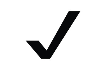 black right tick icon vector on transparent background