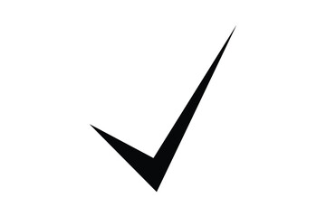 black right tick icon vector on transparent background