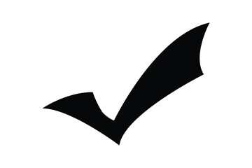 Black check mark icon vector transparent background