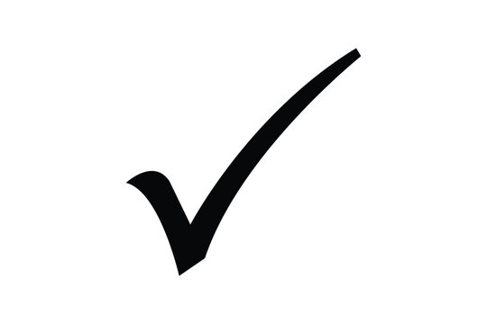 Black check mark icon vector transparent background