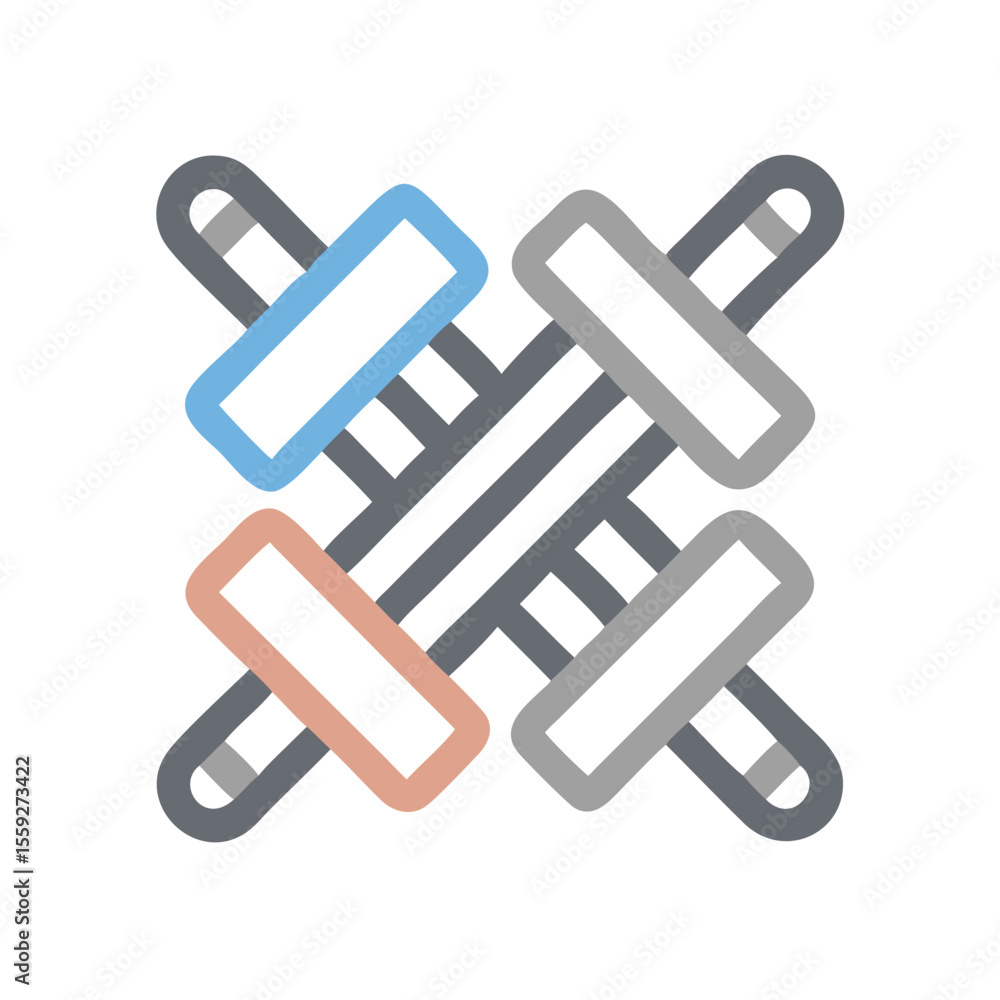 Poster abstract pattern of interconnected threads in minimal design