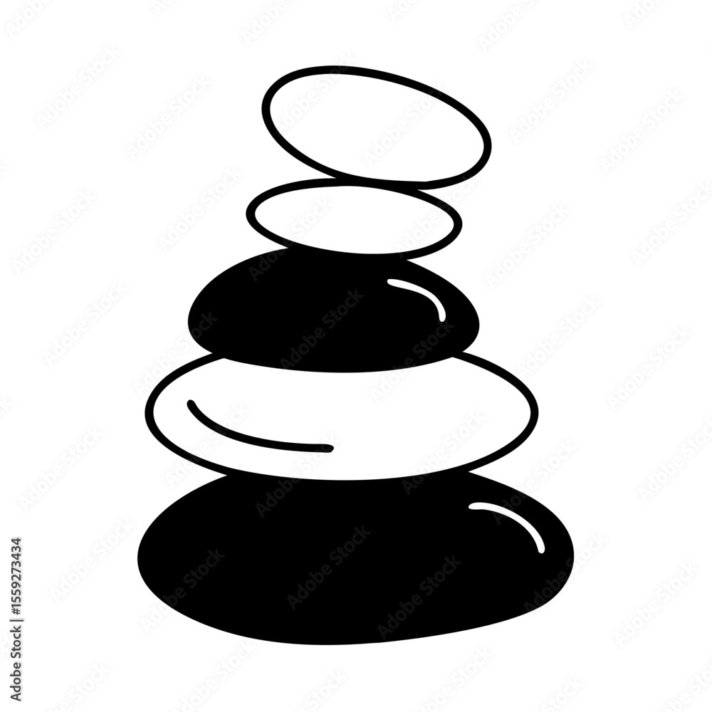 Aufkleber stacked stones balanced in minimalist style for harmony and unity