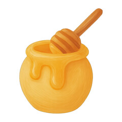 PNG Sweet golden honey pot illustration.