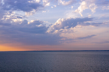 A dramatic summer sunset over Isle of Wight, United Kingdom