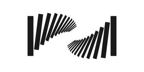 Abstract Black Bars Arranged in a Symmetrical Geometric Pattern on White