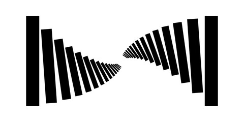 Abstract Geometric Pattern Featuring Converging Black Bars on White Background